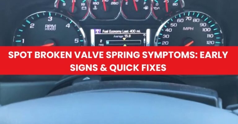 Spot Broken Valve Spring Symptoms: Early Signs & Quick Fixes