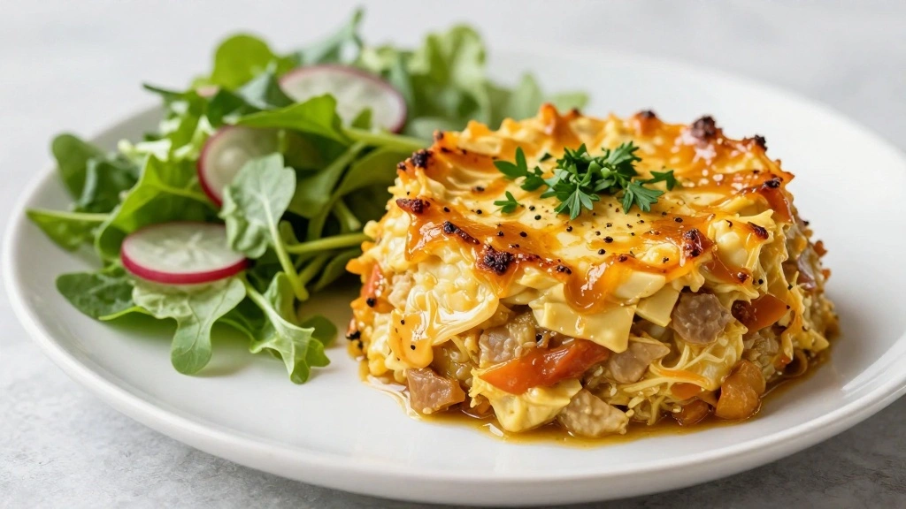 Easy Chicken Broccoli Rice Cheese Casserole with Cream of Chicken - Step 7: Garnish and Serve 1