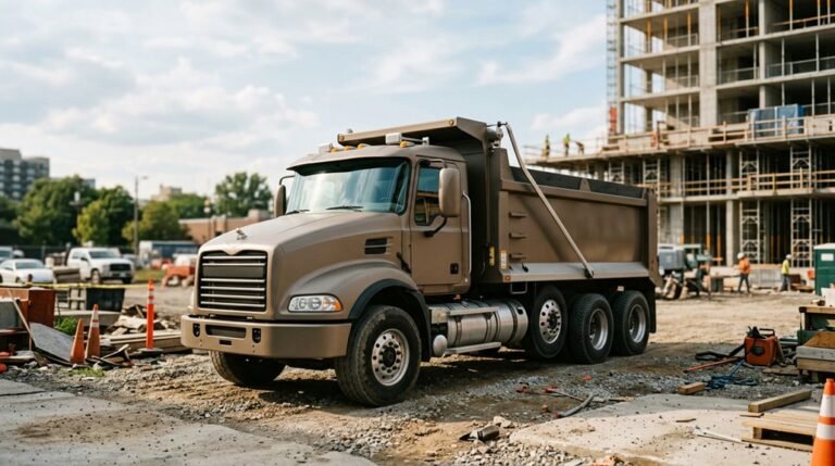 three essential construction trucks